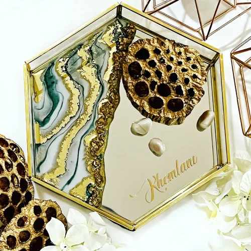 Resin & Mirror Embellished Trays