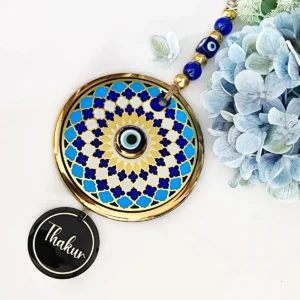 Geometric patterned round wall hanging