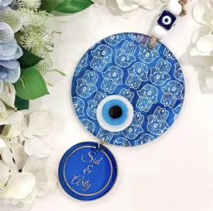 Hamsa Patterned Round Wall Hanging