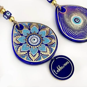 Tear drop shaped flower patterned wall hanging