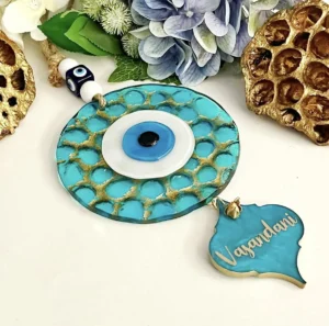 Turquoise Glass Wall Hanging