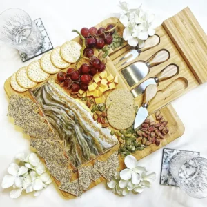 Square Cheese Board with Knives